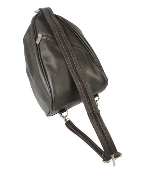 Plecak Skórzany ELKOR (PL) Jowita De Luxe Skóra Naturalna Licowa  CIEMNY CZEKOLADOWY Gładka