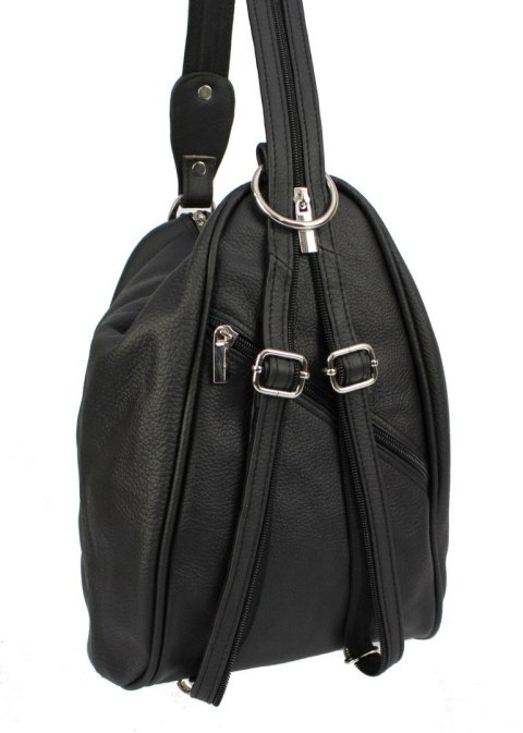 Plecak Skórzany ELKOR (PL) Jowita De Luxe Skóra Naturalna Licowa CZARNA