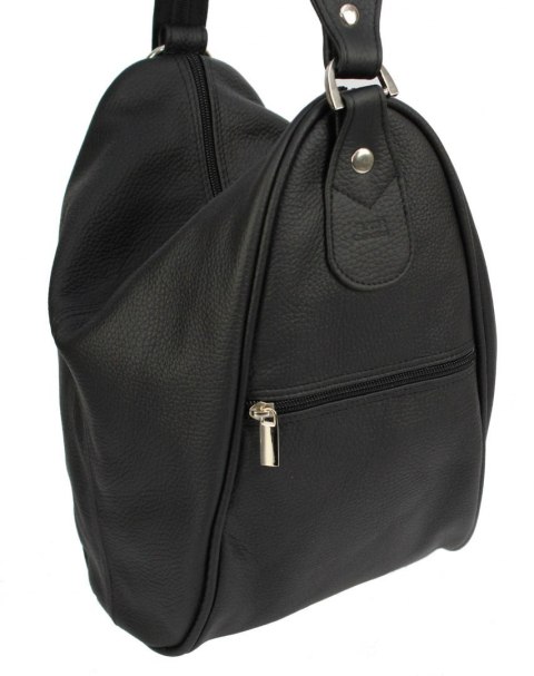 Plecak Skórzany ELKOR (PL) Jowita De Luxe Skóra Naturalna Licowa CZARNA