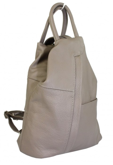 Plecak Skórzany PolskaGalanteria (PL) JOANNA CIEMNY BEŻOWY Skóra Naturalna Licowa
