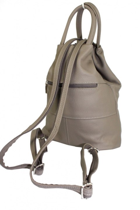Plecak Skórzany PolskaGalanteria (PL) JOANNA CIEMNY BEŻOWY Skóra Naturalna Licowa