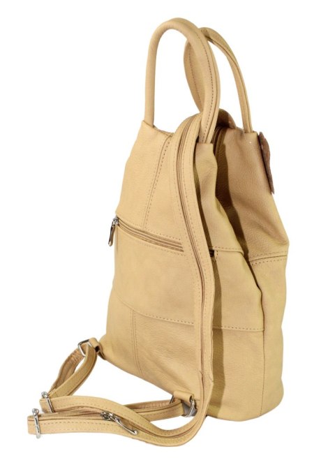 Plecak Skórzany PolskaGalanteria (PL) JOANNA Skóra Naturalna Licowa JASNA PIASKOWA