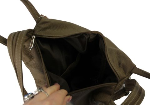 Plecak Skórzany PolskaGalanteria (PL) JOANNA Skóra Naturalna Licowa MLECZNA CZEKOLADA TRIO