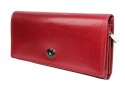 Portfel Damski Skórzany Peterson Długi Suwak Wewnątrz Skóra Naturalna Lakierowana PTN 1680144 CZERWONY 18,5 x 10 x 3 [cm]