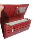 Portfel Damski Skórzany Peterson Długi Suwak Wewnątrz Skóra Naturalna Lakierowana PTN 72037 CZERWONY 18,5 x 9 x 3,5 [cm]