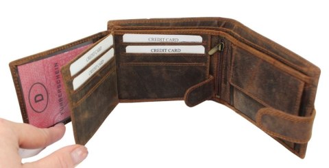 Portfel Męski PolskaGalanteria(PL) Skóra Licowa Duży Poziomy Z Zapinką Dwa Skrzydełka ''MOTYW MOTOR'' 895