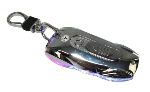 Praktyczna Elektryczna Zapalniczka Plazmowa USB Z Kablem Mikro USB Podświetlana BRELOK Do Kluczyków Samochodowych AUDI SREBRNA