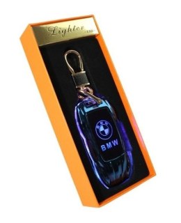 Praktyczna Elektryczna Zapalniczka Plazmowa USB Z Kablem Mikro USB Podświetlana BRELOK Do Kluczyków Samochodowych BMW NIEBIESKA