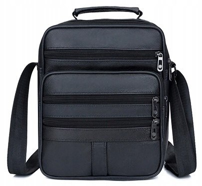 Torba męska skórzana CONVEY (PL) 8661 Pionowa Czarna 19 x 17 x 7 [cm]