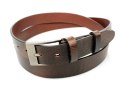 Pasek Męski Skórzany BETLEWSKI (PL) Skóra Naturalna Licowa EXTRA Gładki 30 mm BRĄZOWY GNIECIONY XXL