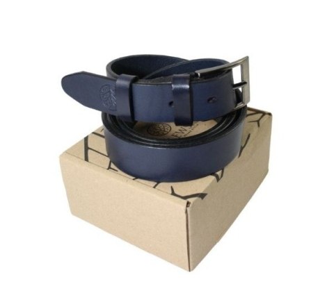 Pasek Męski Skórzany BETLEWSKI (PL) Skóra Naturalna Licowa EXTRA Gładki 30 mm CIEMNY GRANATOWY