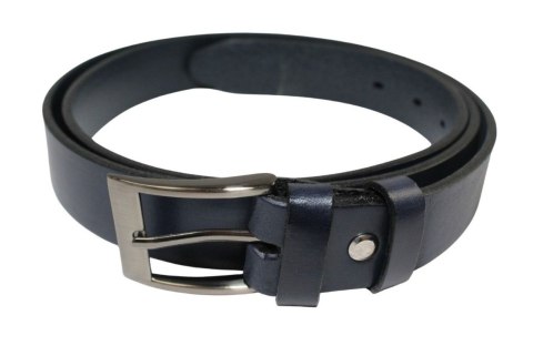 Pasek Męski Skórzany BETLEWSKI (PL) Skóra Naturalna Licowa EXTRA Gładki 30 mm CIEMNY GRANATOWY