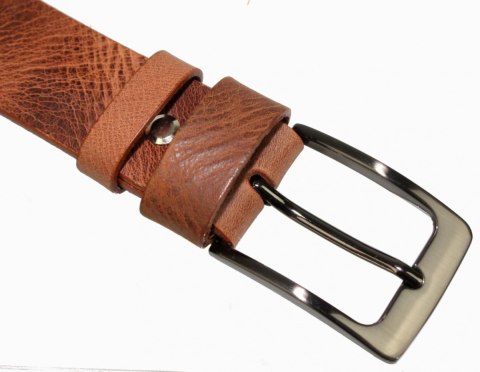 Pasek Męski Skórzany BETLEWSKI (PL) Skóra Naturalna Licowa EXTRA Gładki 35 mm CAMEL