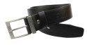 Pasek Skórzany COMPLEX (PL) Tłoczony Napis "JEANS" Skóra Licowa EXTRA 40 mm CZARNY
