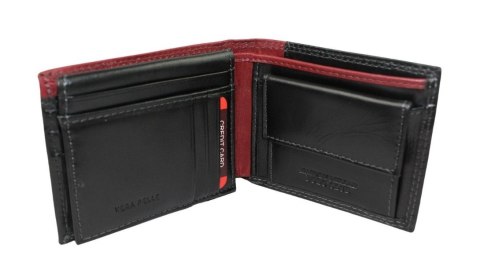 Portfel Męski Skórzany HARVEY MILLER 2807-992 Skóra Licowa Mały Poziomy Bez Zapięcia 11 x 8,5 x 2  [cm]