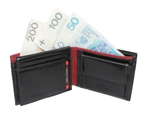 Portfel Męski Skórzany HARVEY MILLER 2807-992 Skóra Licowa Mały Poziomy Bez Zapięcia 11 x 8,5 x 2  [cm]