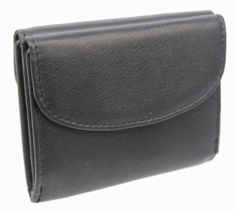 Portfelik Uniwersalny Mała Sakieweczka Skórzana MARS NORDEE Skóra Naturalna RFID  GW-3770 CZARNY 9 x 7 x 2 [cm]