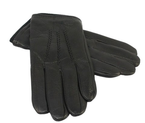 Rękawiczki Męskie PolskaGalanteria Ocieplane Z Ciemnym Ściągaczem Ze Skóry Renifera Rozmiar 10 1/2 CZARNE