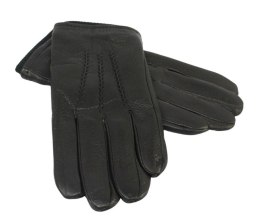 Rękawiczki Męskie PolskaGalanteria Ocieplane Z Ciemnym Ściągaczem Ze Skóry Renifera Rozmiar 11 1/2 CZARNE