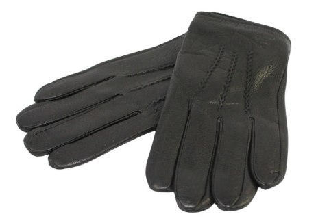 Rękawiczki Męskie PolskaGalanteria Ocieplane Z Ciemnym Ściągaczem Ze Skóry Renifera Rozmiar 11 1/2 CZARNE