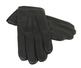 Rękawiczki Męskie PolskaGalanteria Ocieplane Z Ciemnym Ściągaczem Ze Skóry Renifera Rozmiar 12 CZARNE