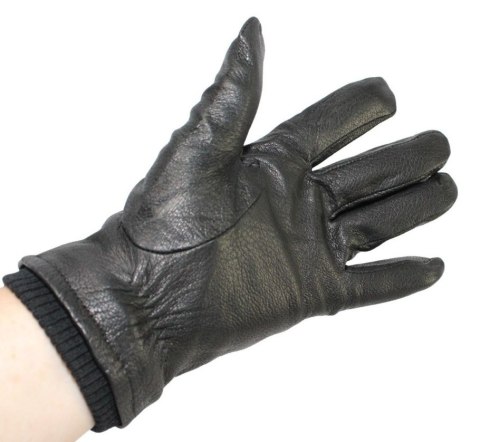 Rękawiczki Męskie PolskaGalanteria Ocieplane Z Ciemnym Ściągaczem Ze Skóry Renifera Rozmiar 12 CZARNE