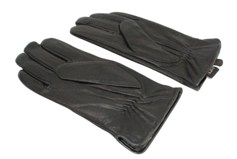 Rękawiczki Męskie PolskaGalanteria Ocieplane Ze Skóry Renifera Rozmiar 12 1/2 GŁADKIE CZARNE