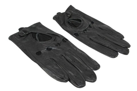 Rękawiczki Skórzane Samochodowe Z wycięciami PolskaGalanteria Ze Skóry Cielęcej Rozmiar 11 1/2 CZARNE