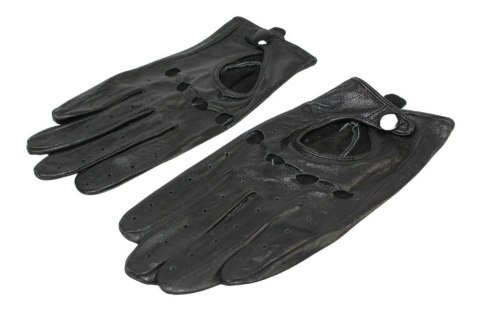 Rękawiczki Skórzane Samochodowe Z wycięciami PolskaGalanteria Ze Skóry Cielęcej Rozmiar 11 1/2 CZARNE