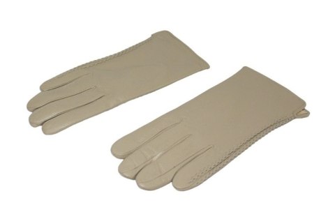 Skórzane Ocieplane Rękawiczki Damskie PolskaGalanteria.pl Ze Skóry Naturalnej CAPPUCINO o Rozmiar 9