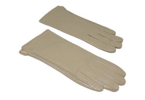 Skórzane Ocieplane Rękawiczki Damskie PolskaGalanteria.pl Ze Skóry Naturalnej CAPPUCINO o Rozmiar 9