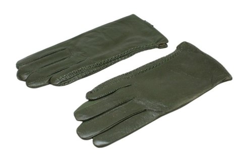 Skórzane Ocieplane Rękawiczki Damskie PolskaGalanteria.pl Ze Skóry Naturalnej CIEMNE OLIWKOWE Rozmiar 9