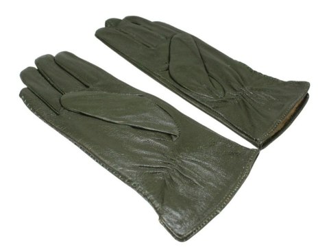 Skórzane Ocieplane Rękawiczki Damskie PolskaGalanteria.pl Ze Skóry Naturalnej CIEMNE OLIWKOWE Rozmiar 9