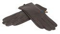 Skórzane Ocieplane Rękawiczki Damskie PolskaGalanteria.pl Ze Skóry Naturalnej CZEKOLADOWE o Rozmiar 7 1/2