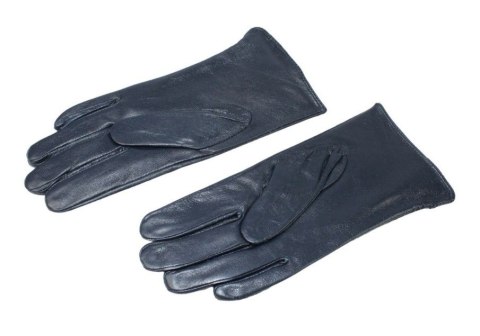 Skórzane Ocieplane Rękawiczki Damskie PolskaGalanteria.pl Ze Skóry Naturalnej GRANATOWE Rozmiar 7 1/2