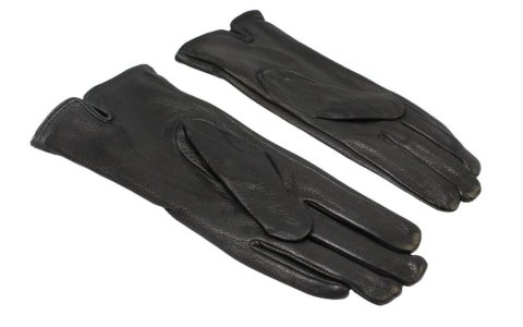 Skórzane Ocieplane Rękawiczki Damskie PolskaGalanteria.pl Ze Skóry Naturalnej Renifera Z Górnym Ściągaczem CZARNE Rozmiar 6 1/2