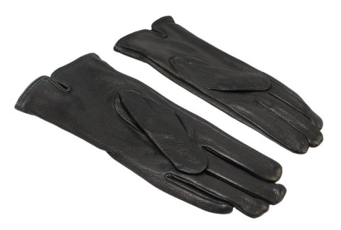 Skórzane Ocieplane Rękawiczki Damskie PolskaGalanteria.pl Ze Skóry Naturalnej Renifera Z Górnym Ściągaczem CZARNE Rozmiar 8