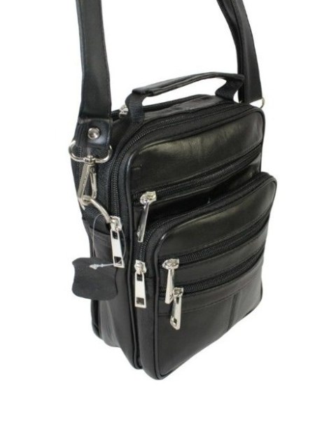 Torba męska skórzana CONVEY (PL) 8697 Pionowa Czarna 23 x 17 x 8 [cm]