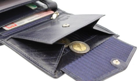 Elegancki Portfel Męski Skórzany ROVICKY (PL) Skóra Licowa Duży Pionowy Z Zapięciem RFID 326L-RBA-D