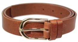 Pasek Damski Skórzany CEZ-MAR (PL) Skóra Licowa EXTRA 30 mm Złota Klamra Surowa Skóra BRĄZOWY