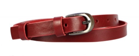 Pasek Damski Skórzany Gładki CezMar (PL) 20 mm Skóra Licowa BORDOWY Wąski