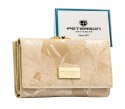 Portfel Damski Skórzany Peterson Klamra I Klapka Skóra Naturalna RFID PTN PS-108 BEŻOWY 14 x 9 x 3 [cm]