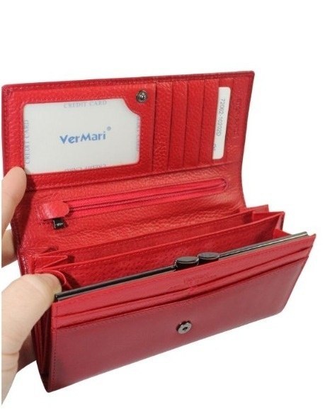Portfel Damski Skórzany VERMARI Długi Klamra Skóra Naturalna 72062 19 x 9,5 x 3,5 [cm]
