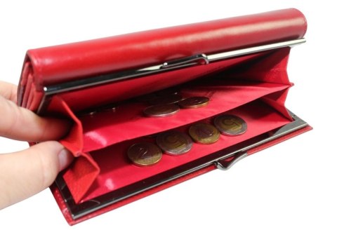 Portfel Damski Skórzany VERMARI Skóra Naturalna Licowa Duży Klamra Na Zewnątrz 72031 19 x 9 x 3,5 [cm]