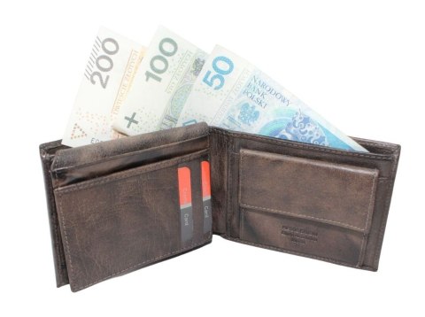 Portfel Męski PIERRE CARDIN Skóra Licowa Duży Poziomy Bez Zapięcia Jedno Skrzydełko 18063 ,,MOZAJKA,, 12 x 9,5 x 2,5 [cm]