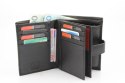 Portfel Męski PIERRE CARDIN Skóra Licowa RFID Duży Pionowy Z Zapięciem MATOWY Z OZDOBNYM ELEMENTEM 331A 13 x 10 x 3 [cm]