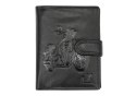 Portfel Męski Skórzany MONEY KEPPER Duży Pionowy Z Zapinką Dwa Skrzydełka CC5601B-4 RFID ,,MOTOCYKL,, CZARNY 13 x 10 x 2 [cm]