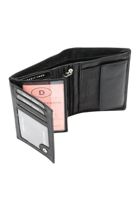 Portfel Męski Skórzany MONEY KEPPER Duży Pionowy Z Zapinką Dwa Skrzydełka CC5601B-4 RFID ,,MOTOCYKL,, CZARNY 13 x 10 x 2 [cm]