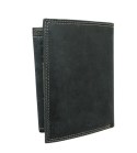 Portfel Męski Skórzany WILD Skóra Licowa Duży Pionowy Bez Zapięcia Zamszowy CZARNY ''De Luxe'' 8932 13 x 10 x 3 [cm]