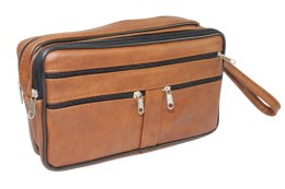 Saszetka Męska Skórzana Bardzo Duża GRETOS (PL) MAKO I Skóra Naturalna KARMELOWY 27 x 16 x 10 [cm]